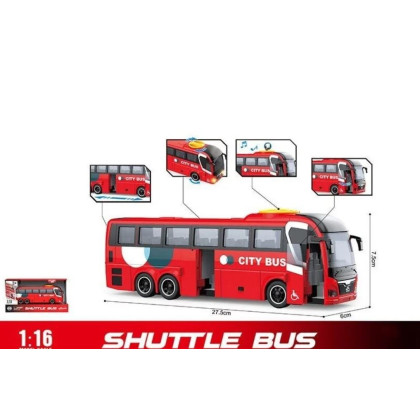 Автобус WY 1107 B , інерція, звуки, підсвічування, відкриваються дверцята, в коробці